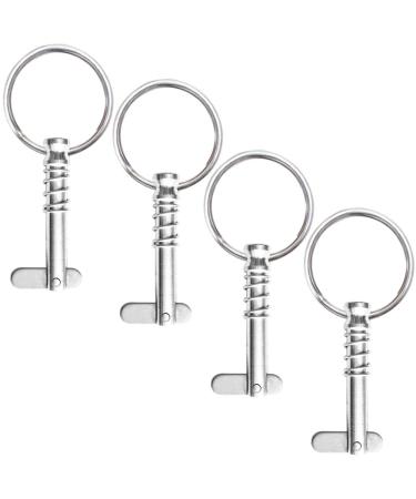 VTurboWay 4 Pack Quick Release Pin 1/4" Diameter w/Drop Cam & Spring, Usable Length 0.9", Full 316 Stainless Steel, Bimini Top Pin, Marine Hardware, All Parts are Made of 316 Stainless Steel