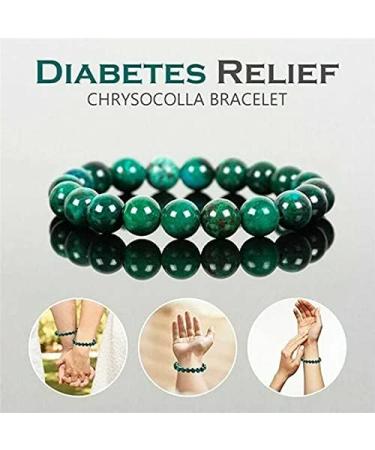 2Pcs Diabetes Chrysocolla Bracelet Blood Sugar Control Bracelet 8mm Round Energy Beaded Bracelet for Anxiety Stress Diabete Relief - Buy Online on GoSupps.com