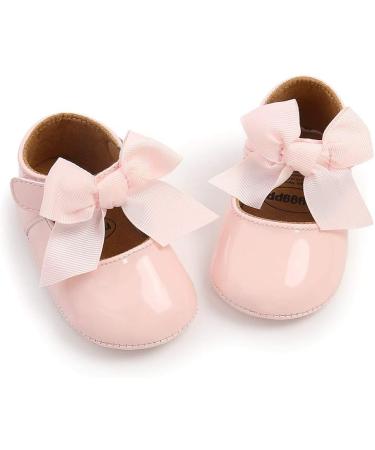 Sonsage Infant Baby Girls Bowknot Mary Jane Soft Anti-Slip Princess Flats - Pink (0-6 Months) - Buy Online on GoSupps.com