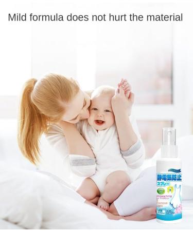 (Two bottles) 2 * 100ml Anti-static Spray Hair Clothes Static Free Smoothing Fabric Wrinkles Gentle Deodorizing (blue) - Buy Online on GoSupps.com