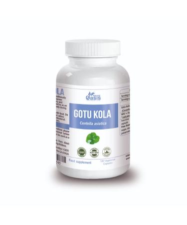 Natural Oasis Gotu Kola120 Vegetarian Capsules 900mg | Vegan-Friendly | Pure Natural | Lab Tested | Memory Concentration Cognitive Function Antioxidant