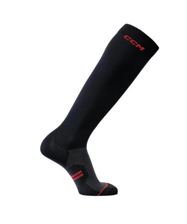 CCM Proline Compression Socks 3D Knee Nylon Blend One Size Tall Black Size: XL