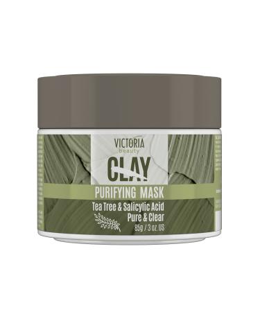 Victoria Beauty - Tonerde Mask for Beautiful Face Clay Mask Facial Mask With Tea Tea and Salicylic Acid - Pore Department of Cleaning For Blemish Skin (1 x 85g)