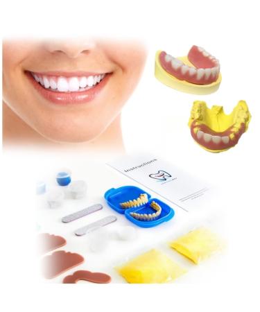 DIY Denture Kit 2 Sets (28 pcs Each) of Different Sizes of False Teeth Multi-Color repeatable moldable Material Complete Fake Teeth Repair Kit Partial dentures Upper/Lower Dentures Denture Repair kit