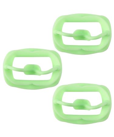 Tooth Stopper Silicone Intraoral Cheek Retractor Mouth Opener Cheek Expandable Green Pack of 3