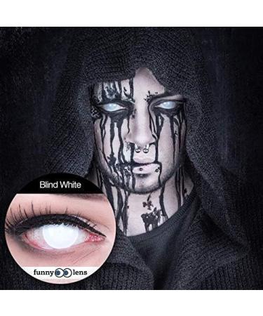 Funnylene Blind White Colored Contact Lenses - Zombie 2-Pack Soft Monthly Lenses for Halloween & Carnival - Buy Online on GoSupps.com