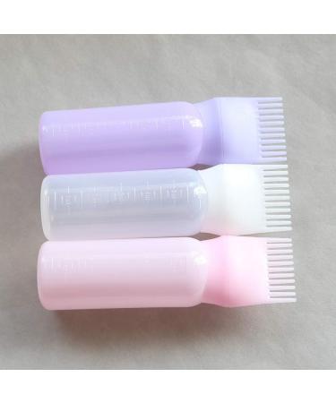Towarm Blue White Purple 3pieces Comb Applicator Bottle 6 Ounce Bottle Comb with Graduated Scale for Hair Dye Coloring Scalp Treatment Essential (3pcs) - Buy Online on GoSupps.com