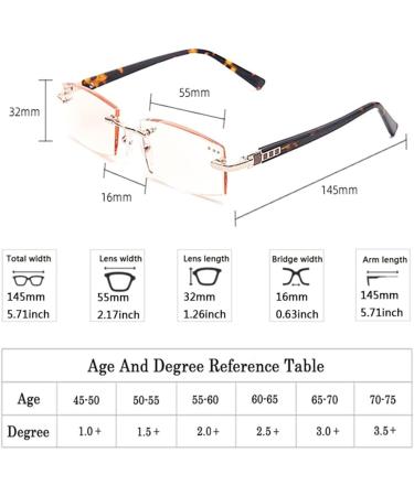 GHARAZ Diamond Cut Edge Blue Light Filter Reading Glasses for Women & Men - Frameless Fashion Computer Readers - Brown (Size: 1.5+) - Buy Online on GoSupps.com