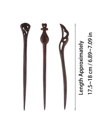 Vintage Chinese Wooden Hair Clips and Sticks - Set of 6 for Women & Girls - Elegant Hair Accessories - Buy Online on GoSupps.com