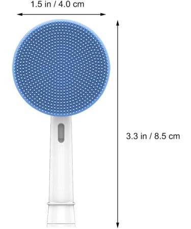2pcs Facial Cleansing Brush Set - Remove Blackheads & Deep Clean | Electric Face Cleaning Brush Head & Sponge - Blue & White - Buy Online on GoSupps.com