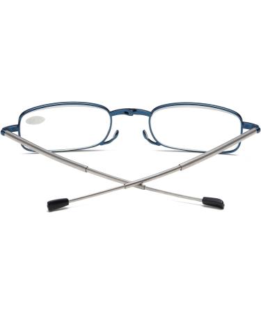 Viseng 2 Pack Foldable Reading Glasses for Men & Women | Mini Anti-Blue Light Metal Glasses with Hard Shell Case - 3.0 Diopters - Buy Online on GoSupps.com