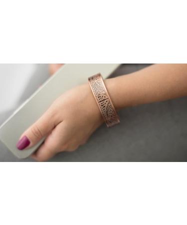 Vicmag 2PCS Copper Magnetic Lymphatic Drainage Bangles for Men | Ultra Strength 99.99% Pure Copper | Adjustable Size with Gift Box | Tree & Ireland Design - Buy Online on GoSupps.com