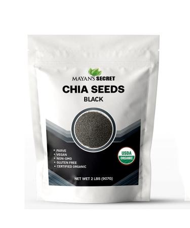 Organic Premium Raw Black Chia Seeds, Bulk 2 pound | USDA Organic, Non-GMO | Vegan, Gluten-Free, Keto & Paleo | Nutrient-Dense Seeds