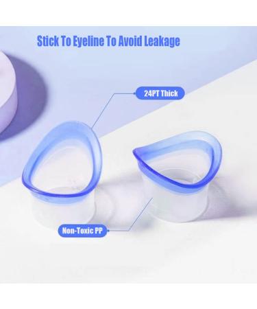 Silicone Eye Wash Cup Kit - Effective Eye Cleaner for Eyelid Care and Relief from Dryness and Strain - Includes 2 Cups and Storage Container - Blue - Buy Online on GoSupps.com