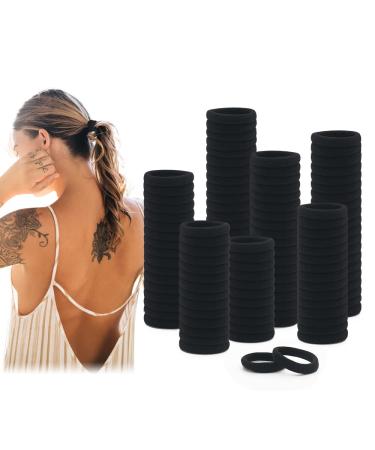 Z-CHARMMY Hair Ties for Thin Hair and Thick Hair  Pony Tails Hair Ties  Black Hair Elastics No Damage  120 Pieces