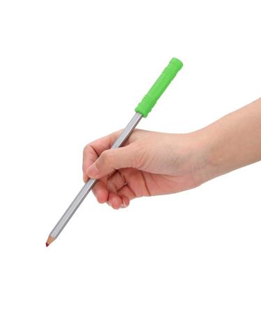 Culled tip silicone punching sets pencil silicone pacifier sensory kite stream for toddlers flexible waterproof comfortable baby bite ring (bite ring set with a green saber pencil)