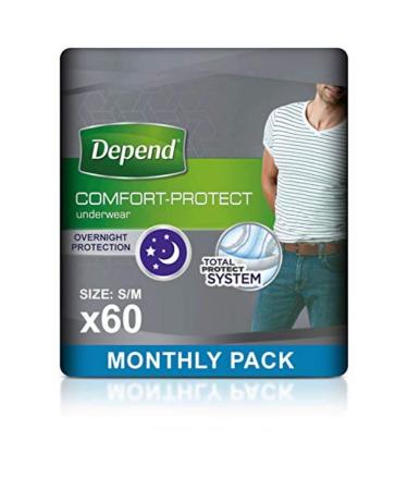 Depend Comfort Protect Incontinence Pants for Men Small/Medium - 60 Pants