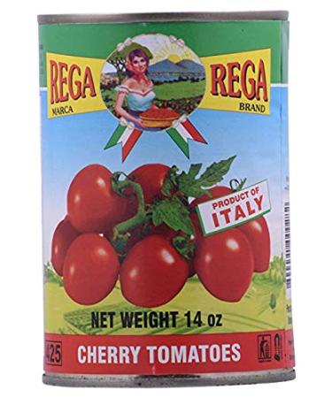 REGA Cherry Tomatoes, Pack of 6 Cans, 14 Ounce Each Can, All Natural Imported from Italy, Rega Pomodorini