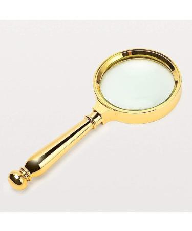 Magnifier with 10X Magnification Lightweight Handheld Magnifying Glass for Reading Inspection Hobbies Crafts with a Lens Cloth and Bag Magnifier/Metallic Comfortable Anniversary - Buy Online on GoSupps.com