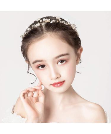 PRDGIRL Wedding Hair Accessories for Kids - Princess Headpiece White Flower Headband with Pearl Hair Dress for Flower Girls - Cute Bridal Wedding Hair Band - 1 Count - Buy Online on GoSupps.com