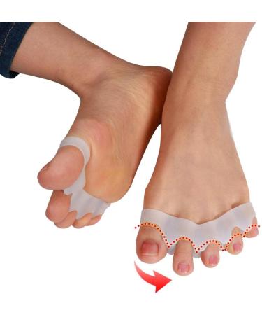 Buy Soft Silica Gel White Toe Separators for Valgus Toe Spreading | International Shipping Available - Buy Online on GoSupps.com