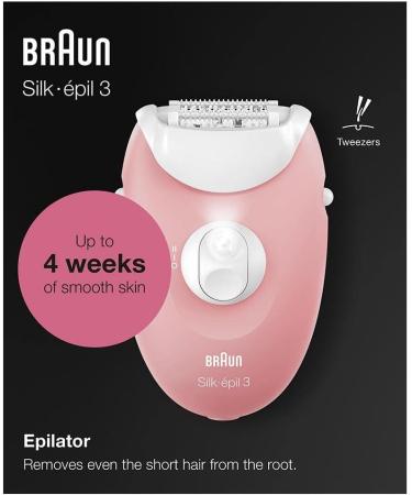 Buy Braun Silk- pil 3 3-176 Epilator - Long-Lasting Hair Removal | White/Pink | International Shipping Available - Buy Online on GoSupps.com