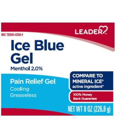Leader Mineral Ice Blue Pain Relieving Gel - Fast-Acting Greaseless Topical Analgesic for Muscle & Joint Pain Relief - 8 oz Cooling Therapy for Backache Arthritis & Sports Injuries - Buy Online on GoSupps.com
