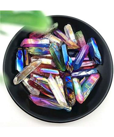 100g Colorful Titanium Aura Lemurian Seed Quartz Crystal Stone Point Specimen Elecrtoplated Crystals Crafts Stones - Buy Online on GoSupps.com