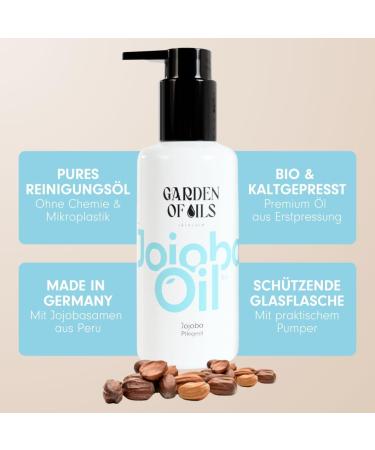 Organic Jojoba Oil Cold Pressed 100% Pure Care Oil for Body Face Hair Nails | No Animal Testing & Vegan | UV Protection Glass Bottle with Pumper (100 ml) - Buy Online on GoSupps.com