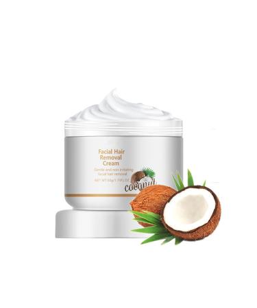 BAInuai Hair Removal Cream for Face 50g Coconut Lip Chin for Women for Sensitive Body Skin Gentle Non-Irritating Hair Removal Cream (1PCS)