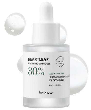 Heartleaf Soothing Moisture Ampoule - Enriched with 80% Extracted Houttuynia Cordata Teatree & Pantenol - Effective for Sebum Control - Clinical Tested 1.35 fl.oz