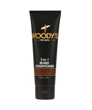 Woody's 2-in-1 Beard Conditioner, Softens and Conditions Dry, Coarse and Flakey Facial Hair, with Vitamin E, Panthenol, and Matrixyl to Soothe Facial Scruff and Skin, 4 fl oz 1 Count