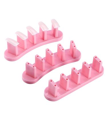 3pcs Nail Practice Stand with 100pcs Nail Tips Dismountable Acrylic Nail Training Holder for Nail Painting(Pink)