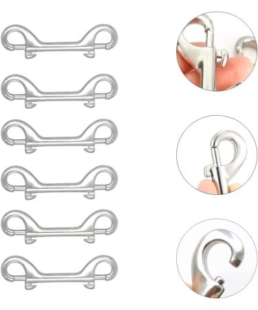 Belvanr Double Carabiner Hooks - 6 Pieces Double-Sided Snap Hooks for Diving & Outdoor Use (Silver) - Buy Online on GoSupps.com