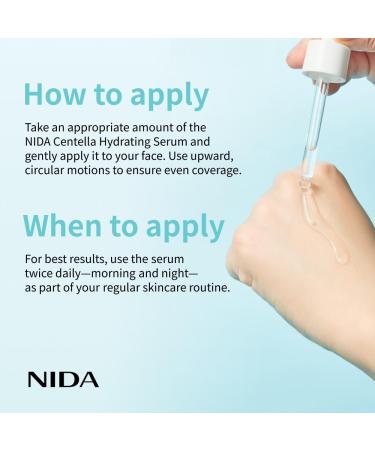 NIDA Centella Hydrating Serum | Centella Asiatica Hyaluronic Acid | Hydration Calming & Soothing Skin Balancing Skin Barrier | 1.69 fl. oz. 50ml (Updated) - Buy Online on GoSupps.com