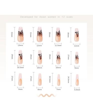 Press on Nails 3 Sets French Butterfly Artificail Nails Long Press-on Nails Fake Nail Ballerina for Women Girls (Color : Butterfly) (Color : Butterfly) (Butterfly) - Buy Online on GoSupps.com