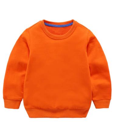 Taigood Kids Jumper for Boys Cotton Sweatshirt Long Sleeve T Shirts Pullover Autumn Winter Age 1-7 Years 6-7 Years Orange
