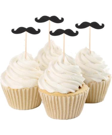 Luzhengyang 20pcs Mustache Stick Cupcake Birthday Wedding Cake Topper - Buy Online on GoSupps.com