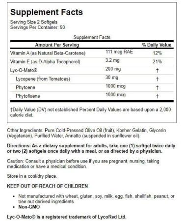 Healthy Origins LYC-O-MATO Lycopene 180 Softgels - Antioxidant Support - Buy Online on GoSupps.com