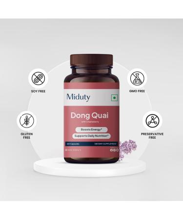 Miduty Dong Quai with Chasteberry - Boron - Calcium Citrate Maleate - Silicon - Manganese - Red Clover - Gluten Free - Non-GMO - 60 Capsules - Buy Online on GoSupps.com