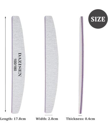 DAZISEN 12 PCS Professional Nail Files - 100/180 Grit Double Sided Emery Boards Nail Files Fingernail Buffering Files Washable Nail Styling Tools for Home and Salon - Buy Online on GoSupps.com