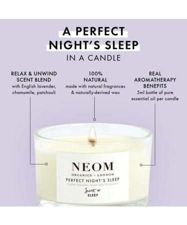 Buy NEOM Perfect Night's Sleep Scented Candle Travel Size - Lavender & Jasmine Essential Oil Aromatherapy for a Restful Sleep | International Shipping Available - Buy Online on GoSupps.com