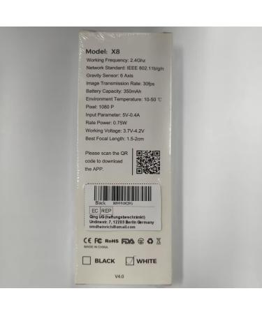 Qimic 1080P FHD Wireless Ear Wax Remover Camera | Ear Cleaner Kit with 6 LED Lights | Visual Otoscope for Adults, Kids & Pets - Black - Buy Online on GoSupps.com