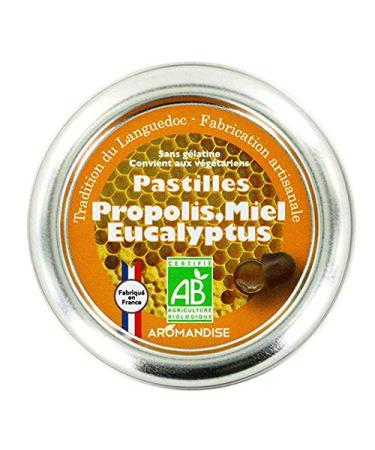 Pastilles bio la propolis miel et eucalyptus pour la gorge 45g