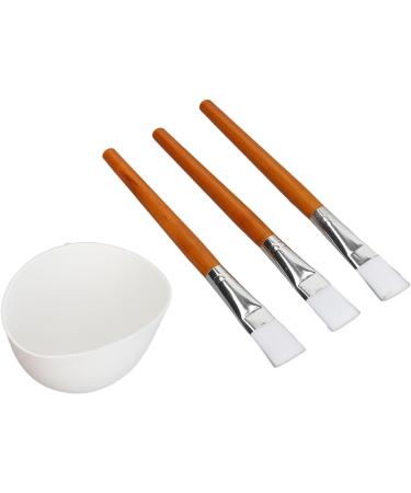 Facemask Mixing Tool Set Wooden Brush Silicone Bowl Reusable Multifunctional for Face Mask Oils Moisturizers - Buy Online on GoSupps.com