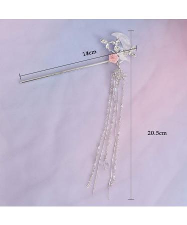 Lurrose Moon Pearl Hairpin - Japanese Hairstick & Retro Hair Jewelry Gift for Women & Girls - Buy Online on GoSupps.com