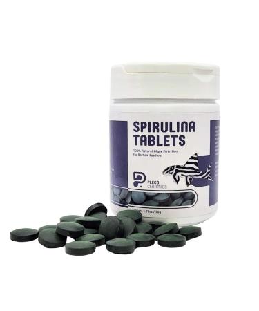 Plecoceramics 100% Spirulina Tablets Sinking Algae Fish Food for Plecos Ancistrus & Herbivorous Bottom Feeders Plant-Based Nutrition for Digestion Color & Immunity (1.76 oz / 50 g)