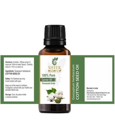 Cotton Seed Oil 100% Pure Natural Essential Oil - Therapeutic Grade Uncut - 1.69 Fl.OZ - Gossypium Herbaceum - International Shipping - Buy Online on GoSupps.com
