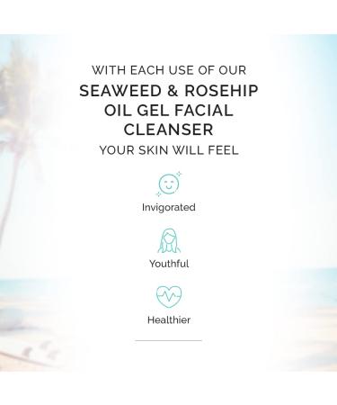 VITAMINS AND SEA BEAUTY Gel Face Cleanser - Hydrating Pore Refining Formula with Vitamin C, E, Seaweed & Rosehip Oil 8 Fl Oz - Buy Online on GoSupps.com