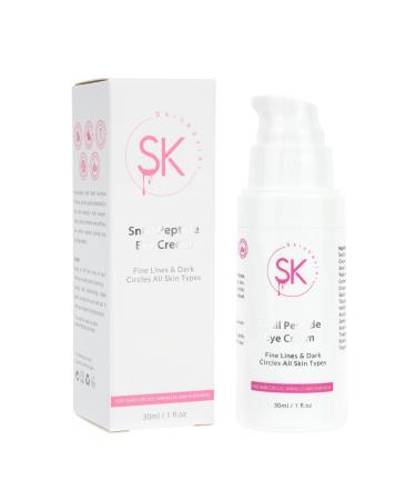 Snail Peptide Eye Cream with 73.7% Snail Mucin and Niacinamide- Brightening Korean Night Cream for Fine Lines and Dark Circles 30ml / 1 FL Oz